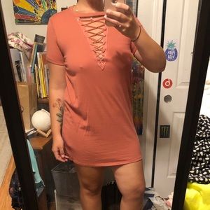 Salmon mini dress